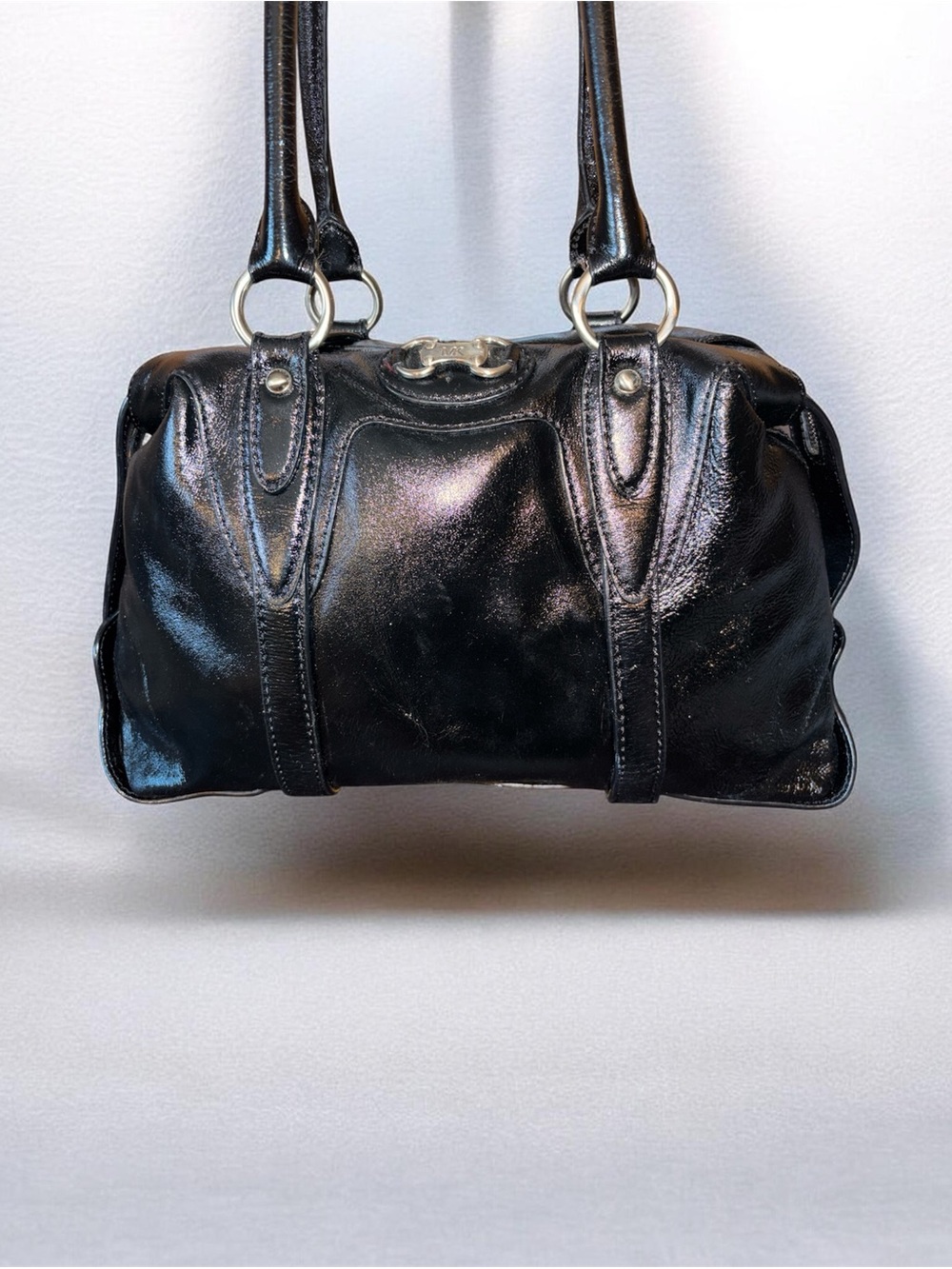 Vintage Michael Kors Black Patent Leather Shoulder Bag